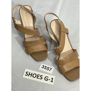 Womans Franco Sarto Taxi Size 8 M Tan Strappy Wedge Heel Sandals